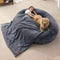 Adult Luxury Human Dog Bed Human Dog Bed with Human and Pet Dog Size Blankets, Washable Covers