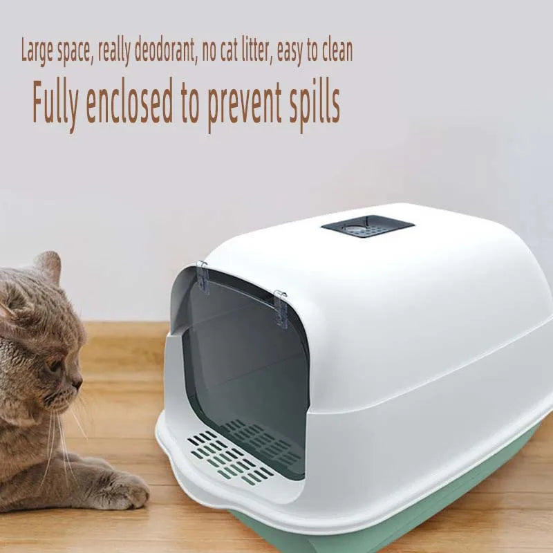 Deodorant Litter Box Cat Tray Fully Enclosed Pet Litter Box Plastic Toilet, Pet Accessories, High Capacity Litter Tray, Cleaning